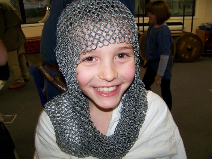child wearing chainmail
